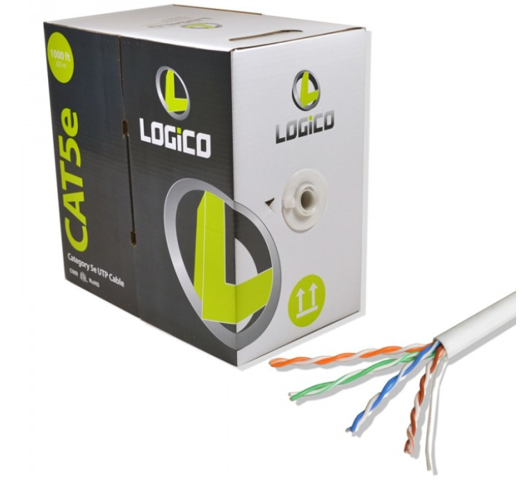 CABLE UTP CATEGRIA 5E DE COBRE LOGICO C5EU2302 BLANCO